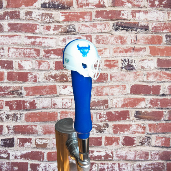 Buffalo Bulls Tap Handle Football Beer Kegerator NCAA Keg Blue Wood MAC - Picture 2 of 3